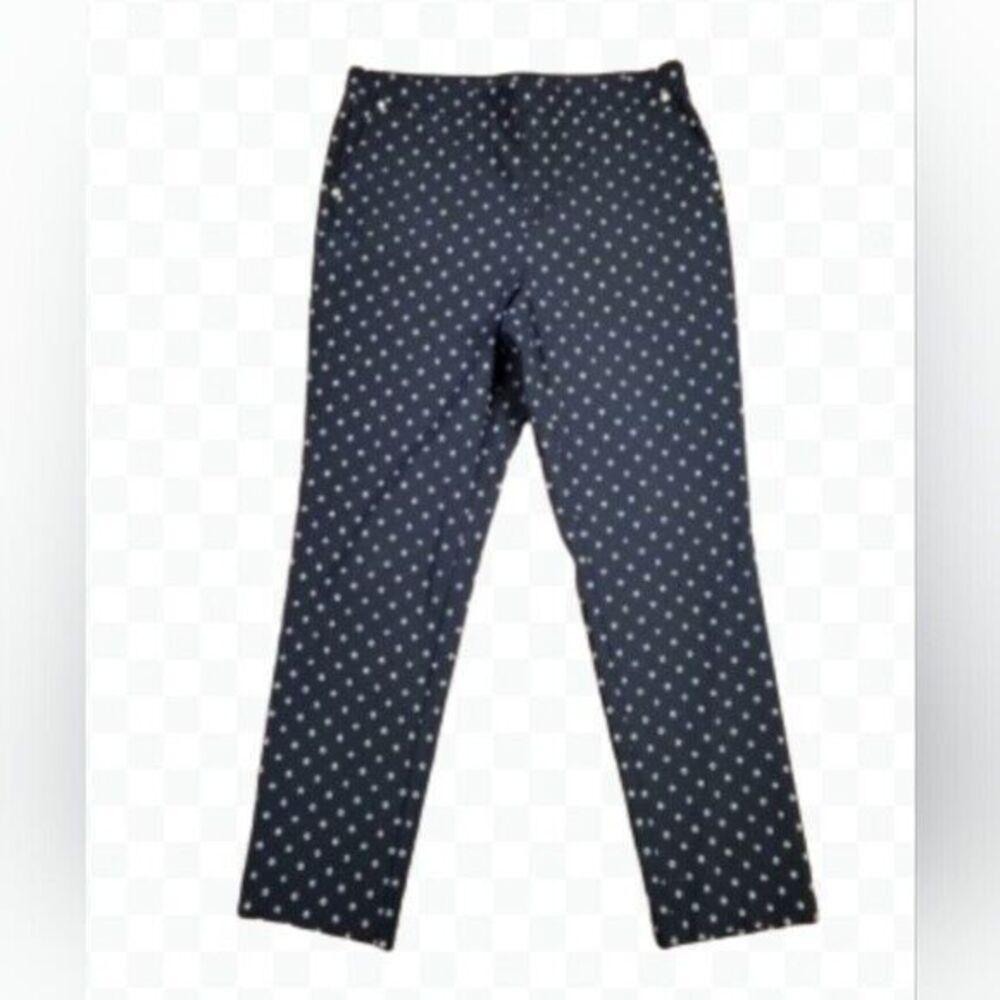 Anne Klein patterned black casual dress pants size 12